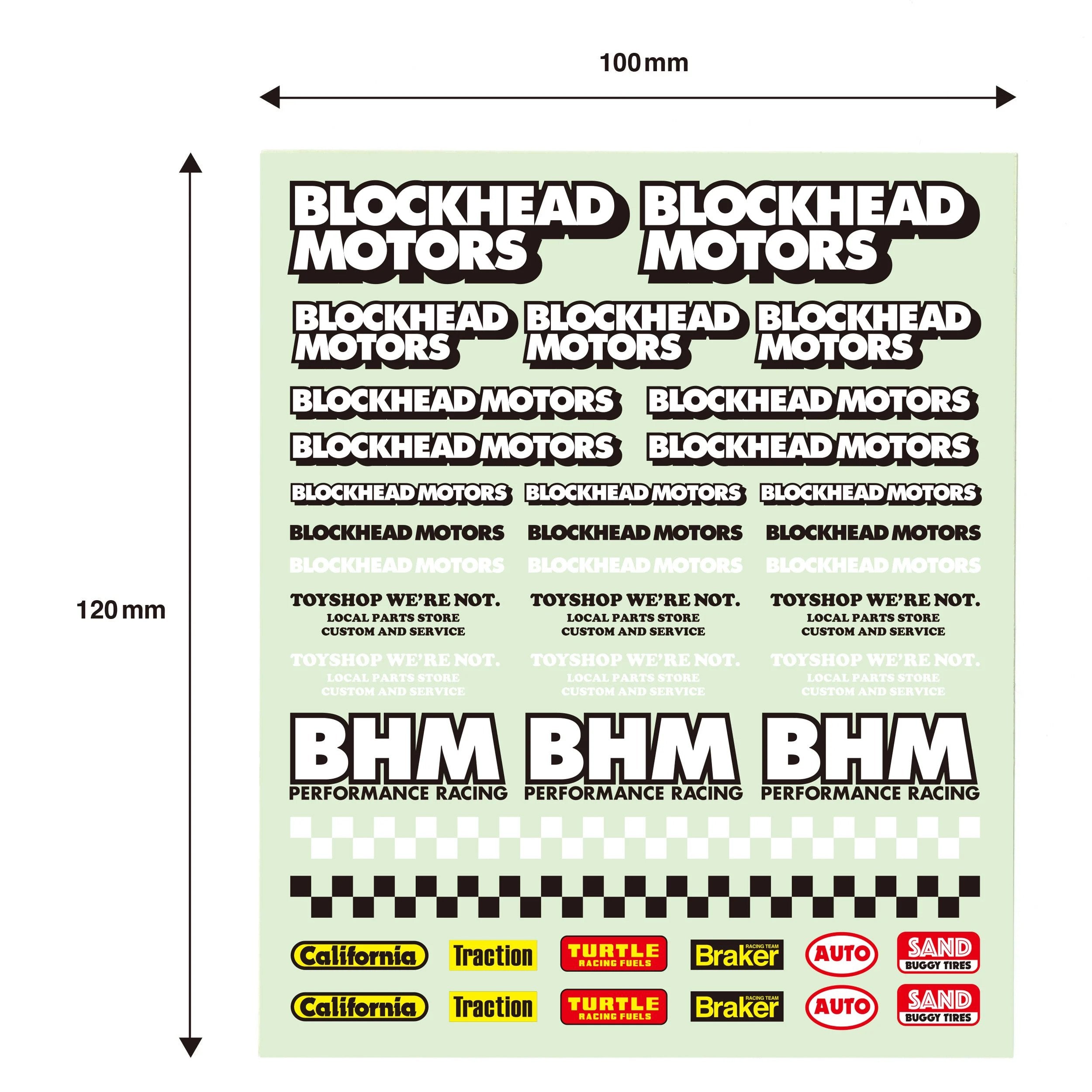 BLOCKHEAD MOTORS 1/32 Gothic Logo