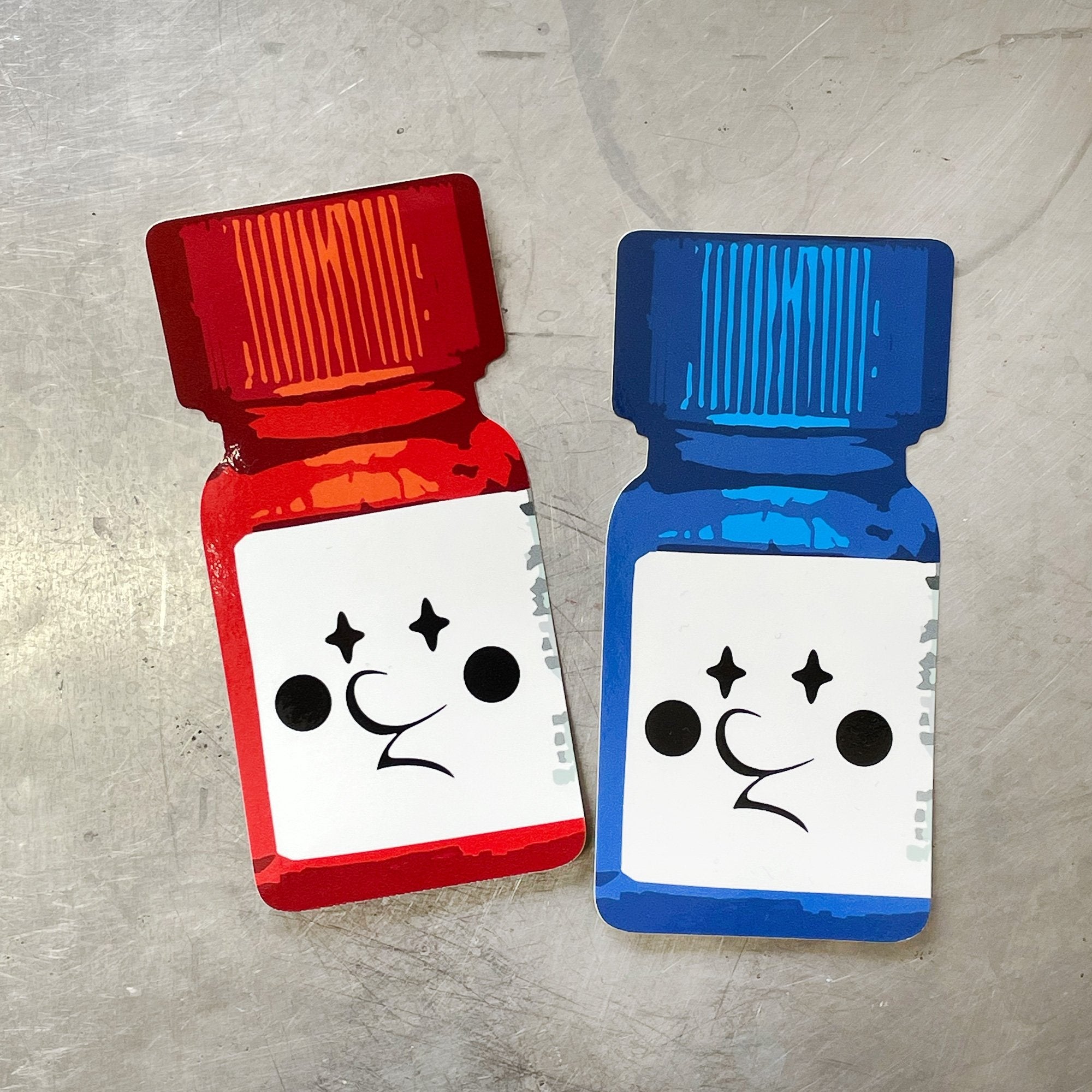 JW Bottle head sticker 2 pieces [Blue / Red]