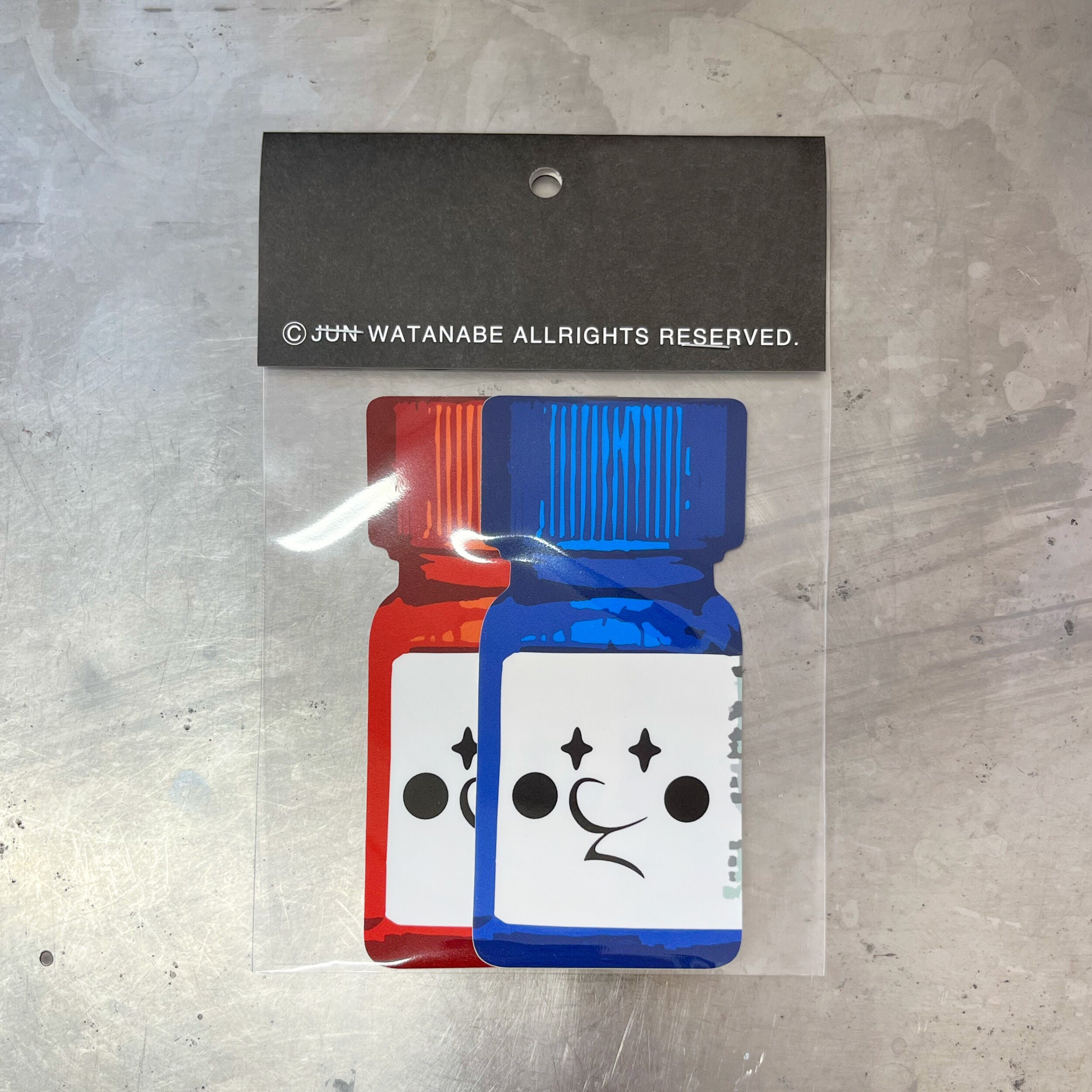 JW Bottle head sticker 2 pieces [Blue / Red]