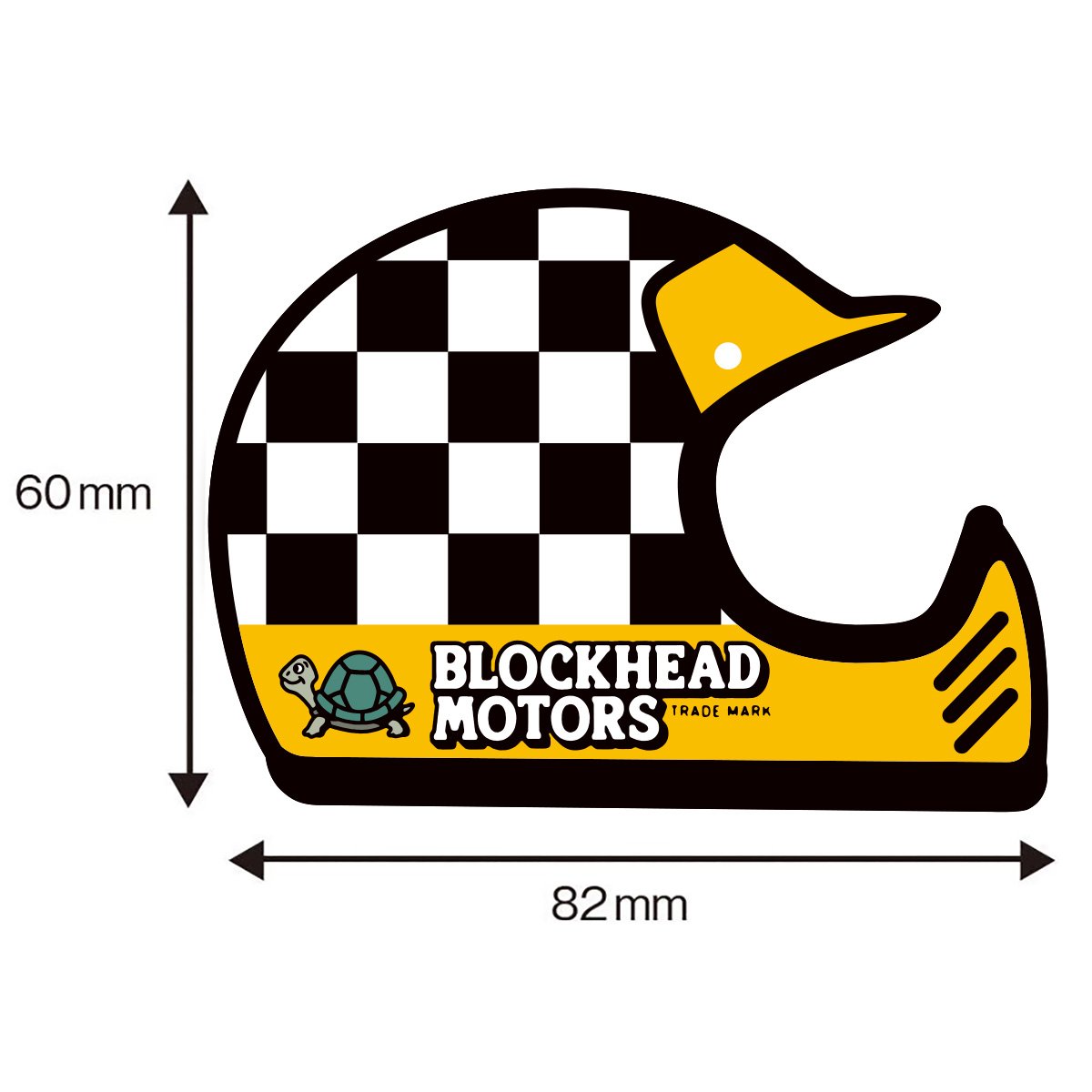 BLOCKHEAD MOTORS Check Helmet Sticker (Off-Road/Yellow)