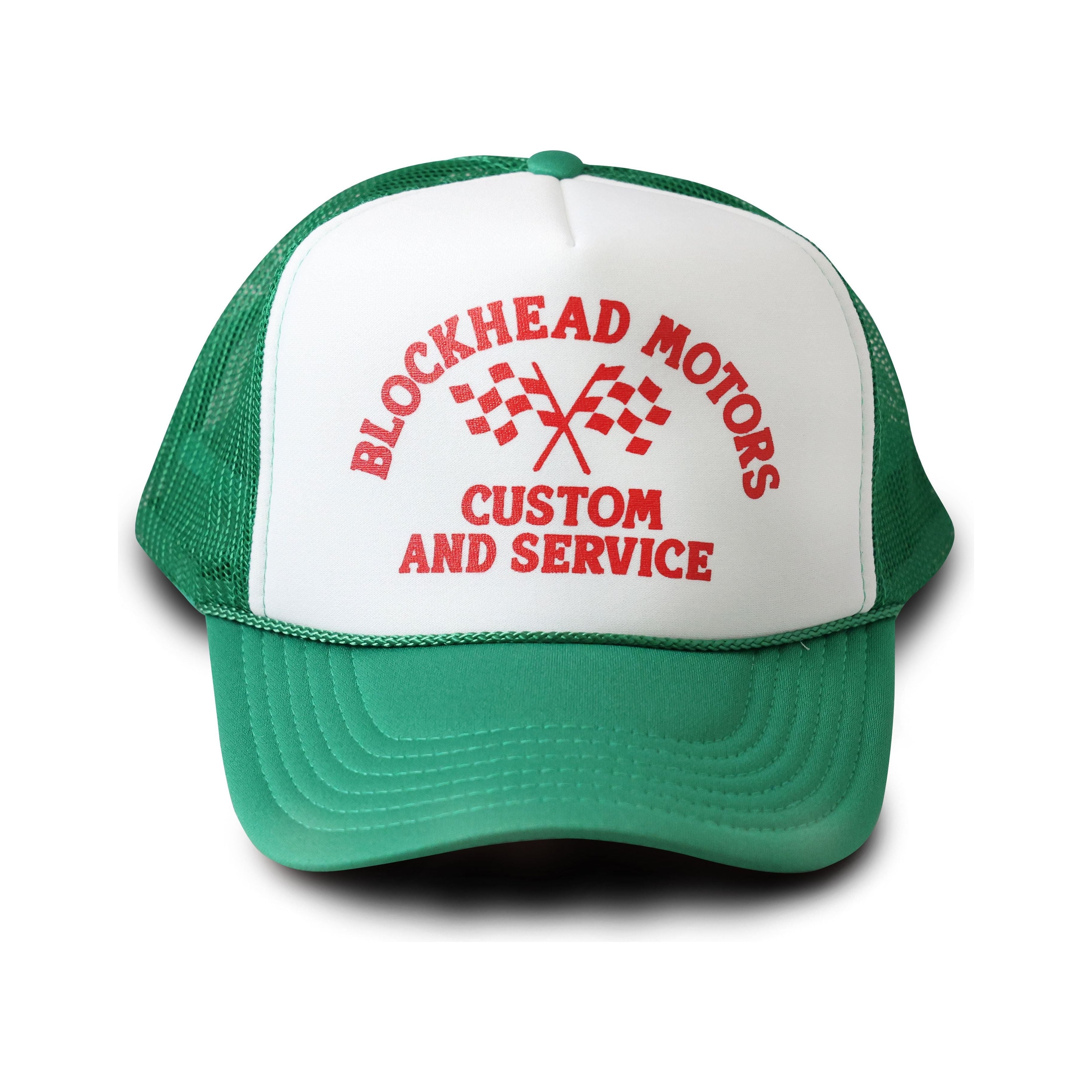 BLOCKHEAD MOTORS Old School Mesh Cap [White x Green]