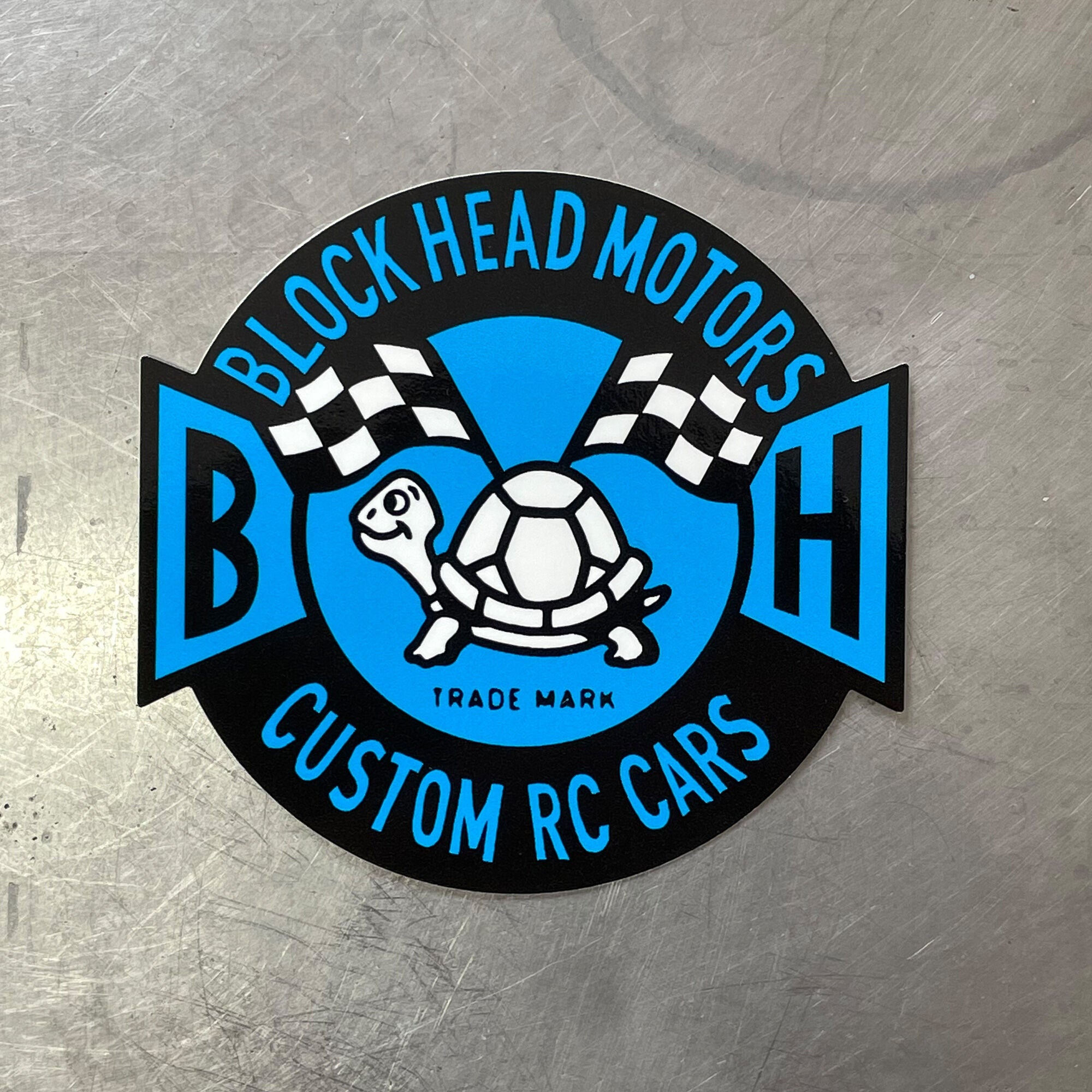 BLOCKHEAD MOTORS Emblem sticker [Blue]