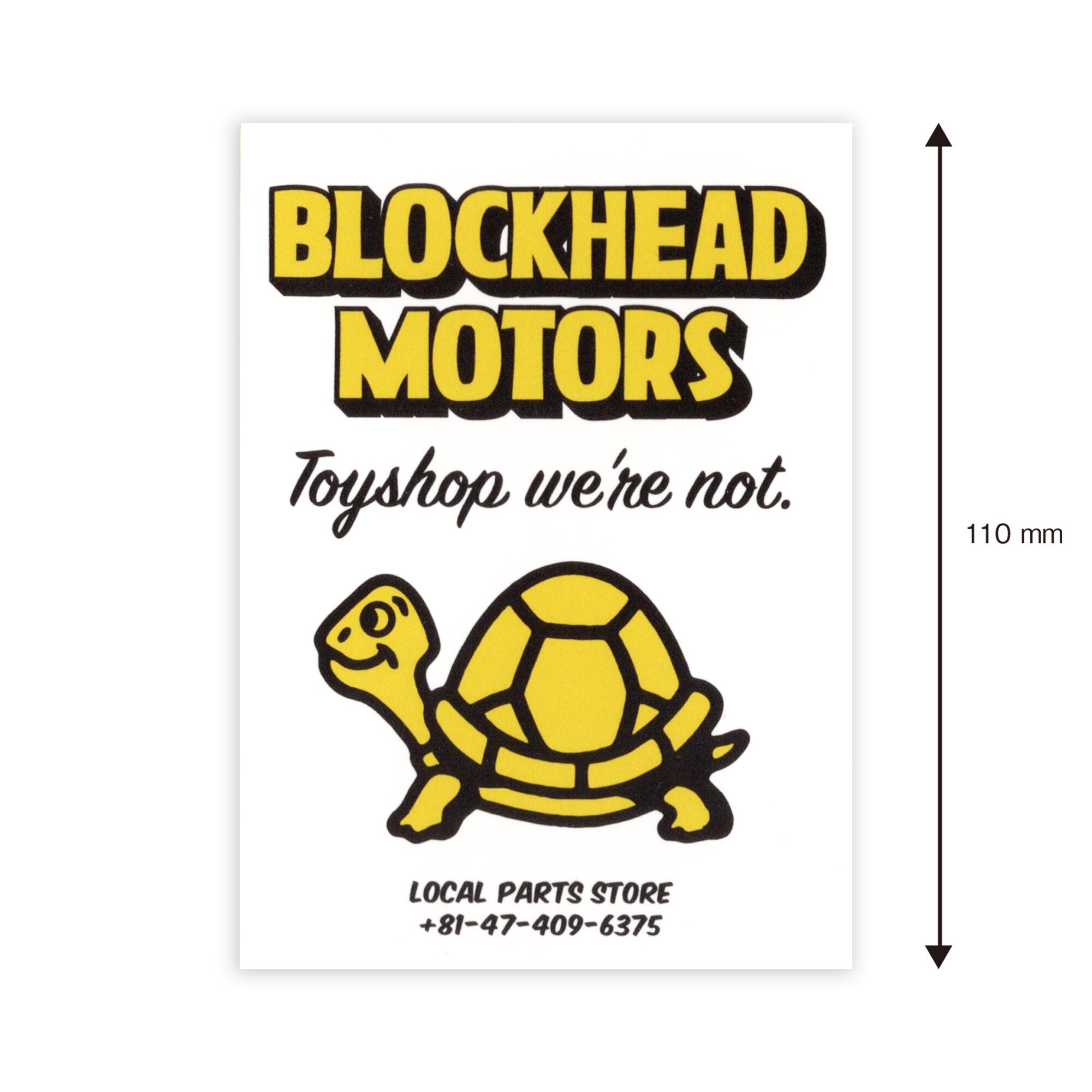 BLOCKHEAD MOTORS Shop turtle Sticker Yellow