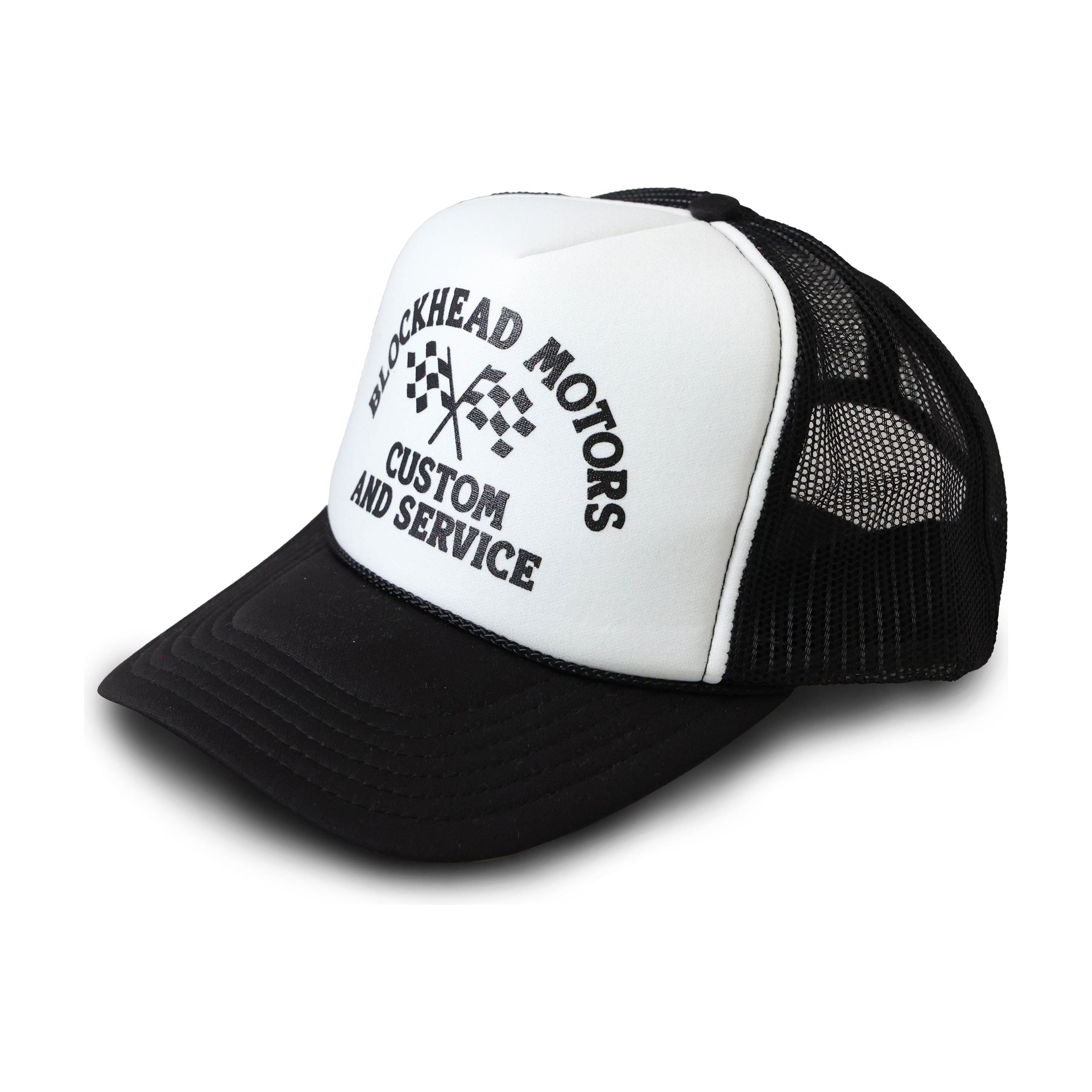 BLOCKHEAD MOTORS Old School Mesh Cap [White x Black]