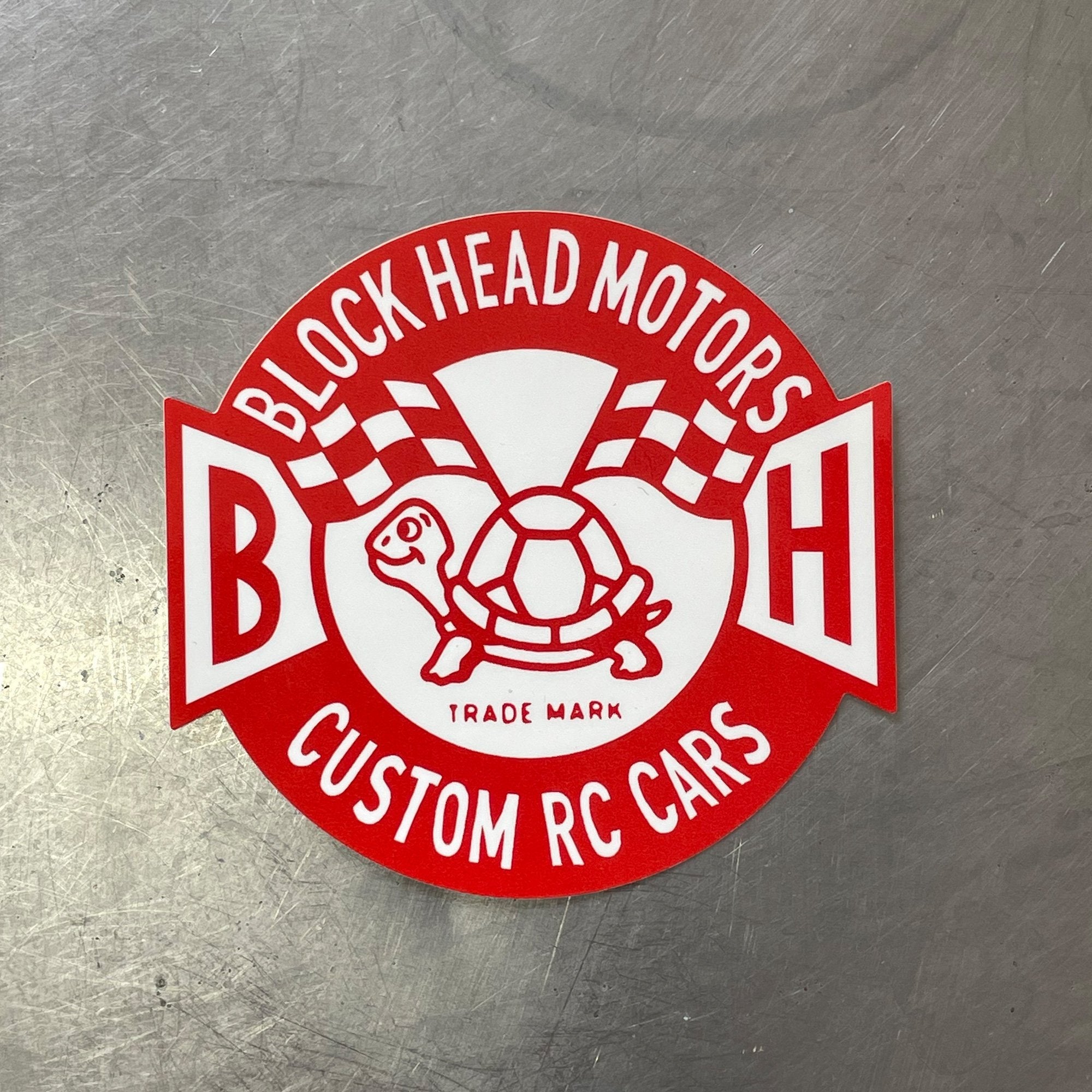 BLOCKHEAD MOTORS Emblem sticker [Red]