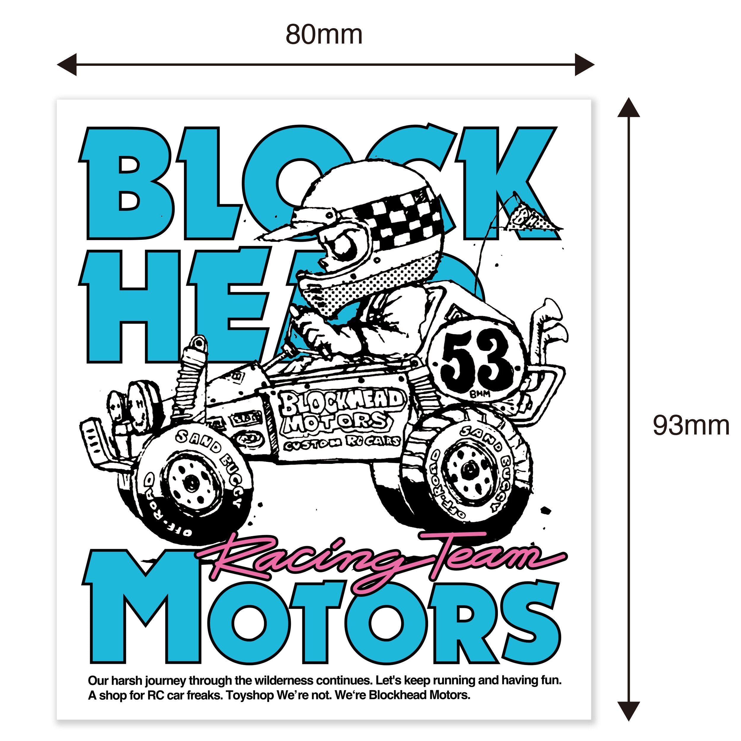 BLOCKHEAD MOTORS Comical Buggy Sticker