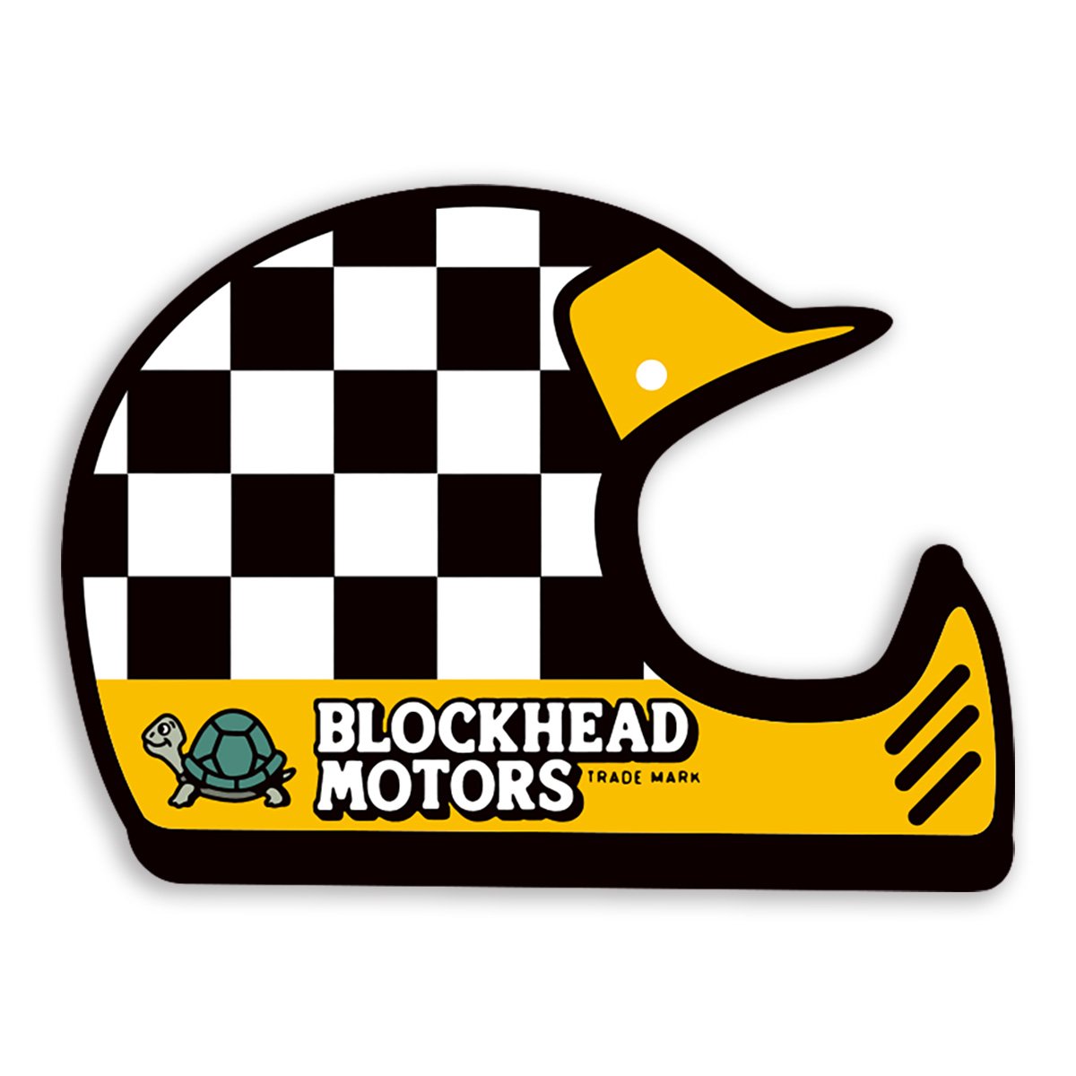 BLOCKHEAD MOTORS Check Helmet Sticker (Off-Road/Yellow)