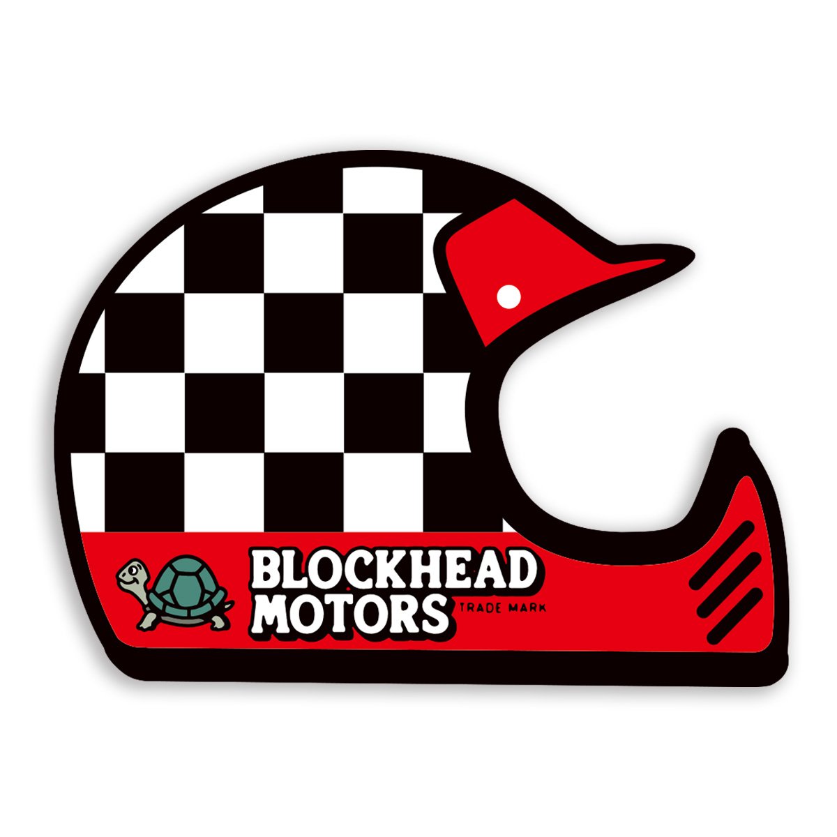 BLOCKHEAD MOTORS Check Helmet Sticker (Off-Road/Blue)