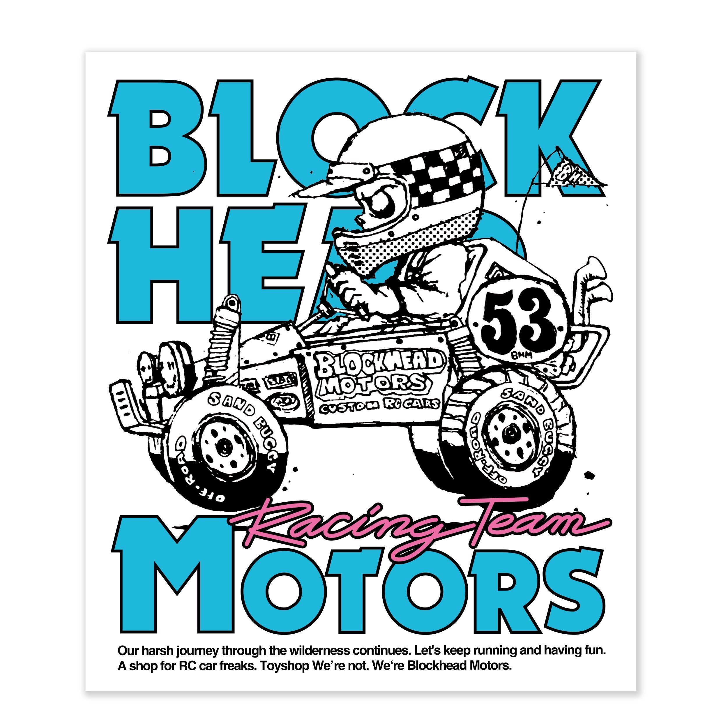 BLOCKHEAD MOTORS Comical Buggy Sticker