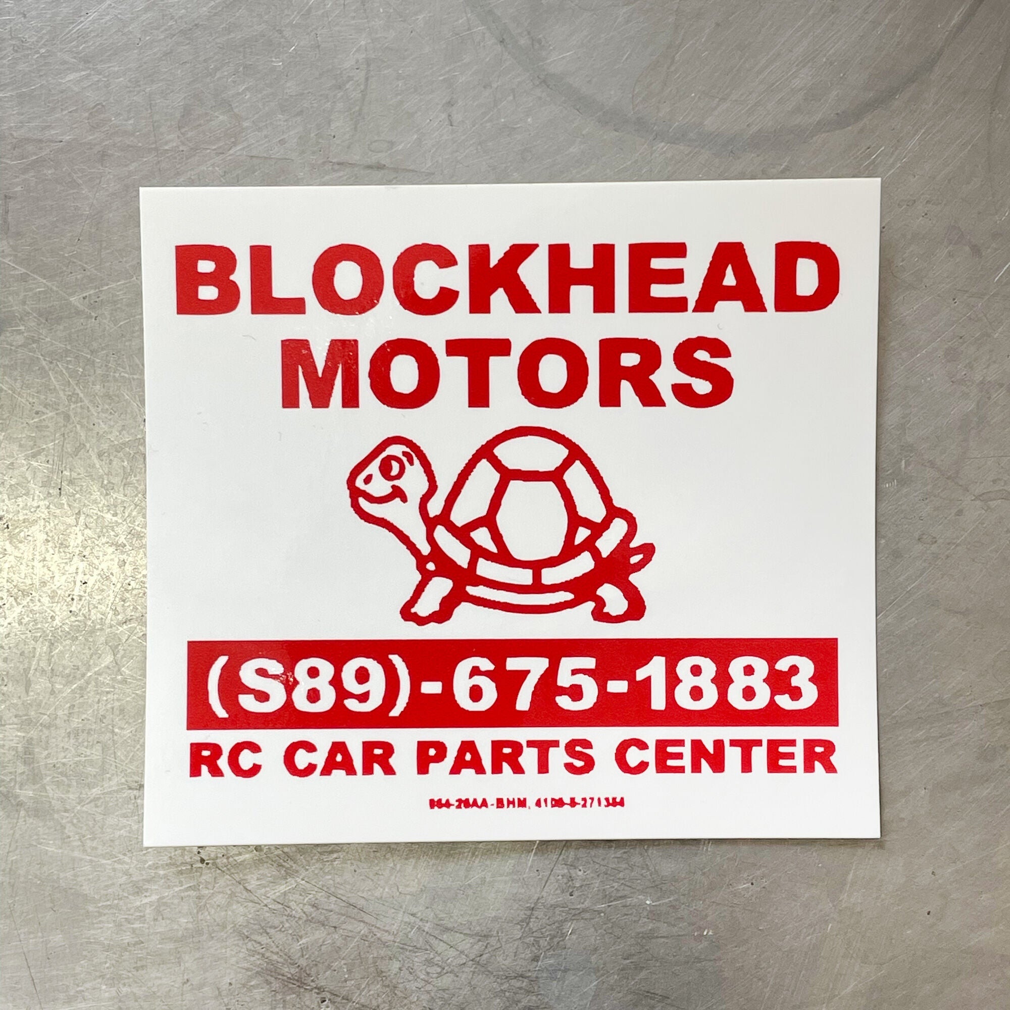 BLOCKHEAD MOTORS Big Label Sticker [Red]