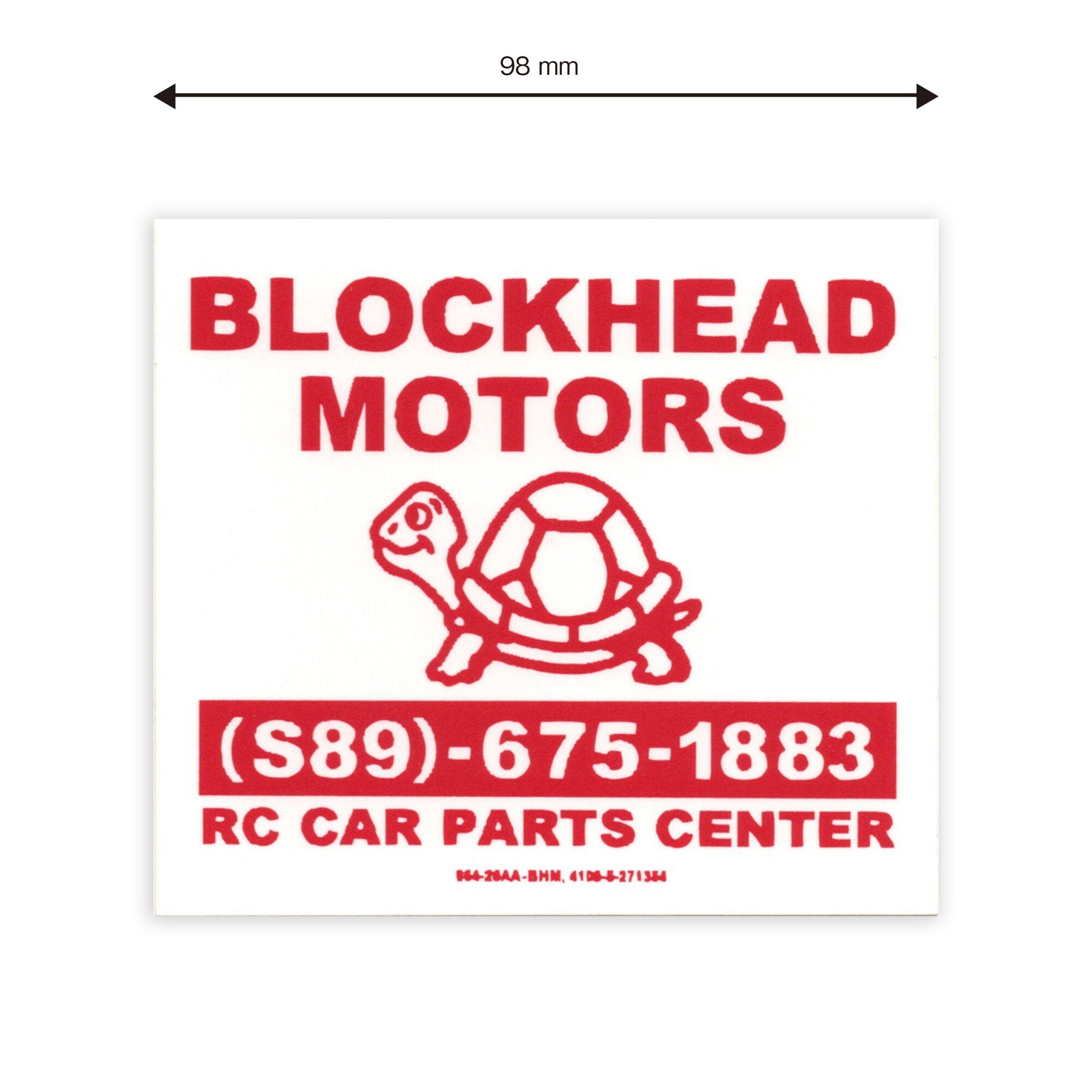 BLOCKHEAD MOTORS Big Label Sticker [Red]