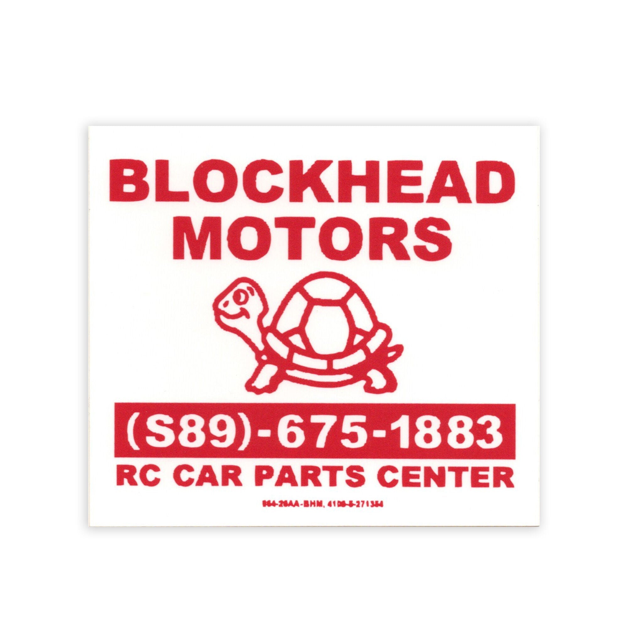 BLOCKHEAD MOTORS Big Label Sticker [Red]