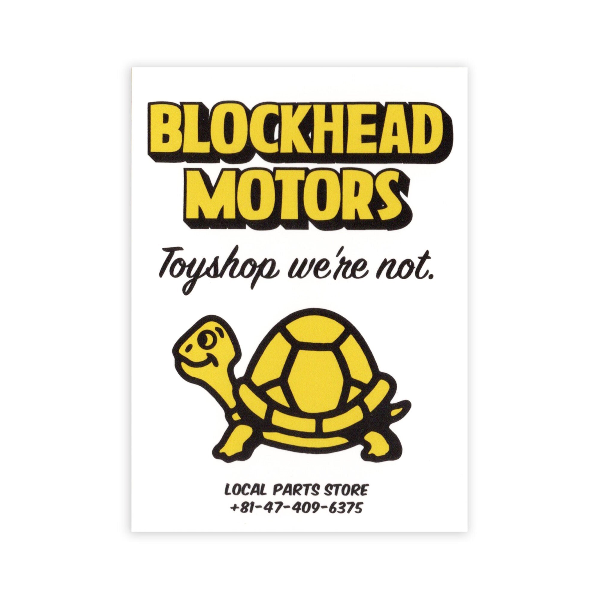 BLOCKHEAD MOTORS Shop turtle Sticker Yellow