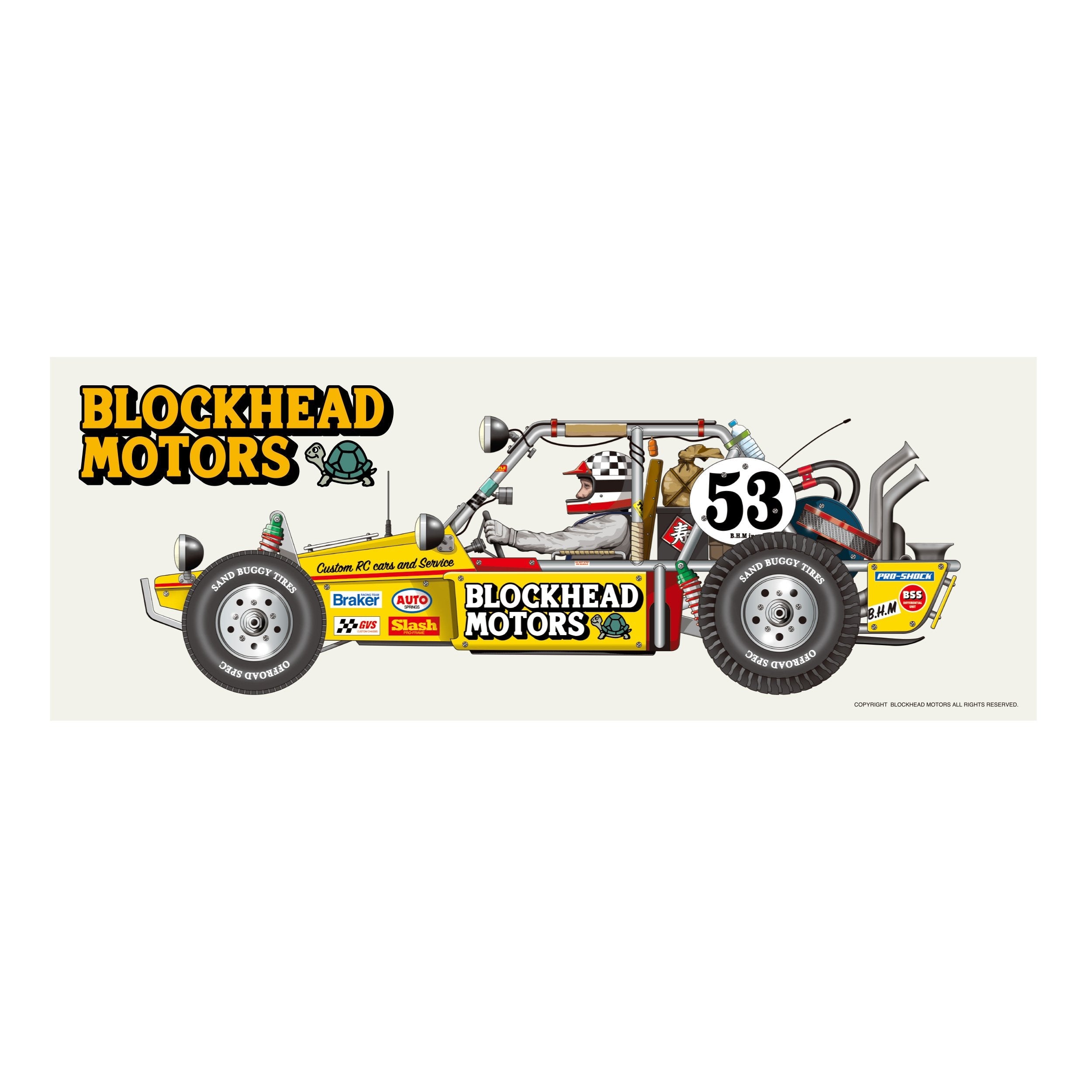 BLOCKHEAD MOTORS Vintage Buggy Stickers