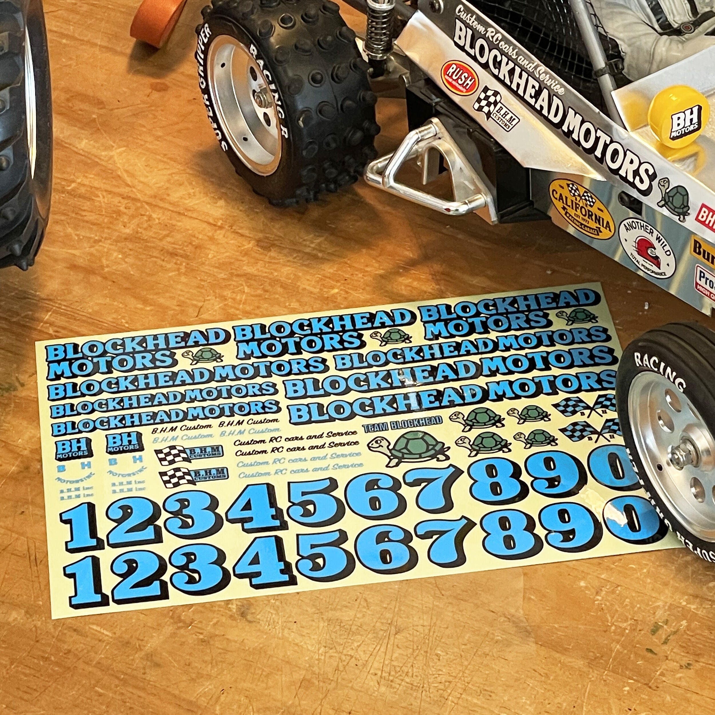 BLOCKHEAD MOTORS Original Decal Sheet [Blue]