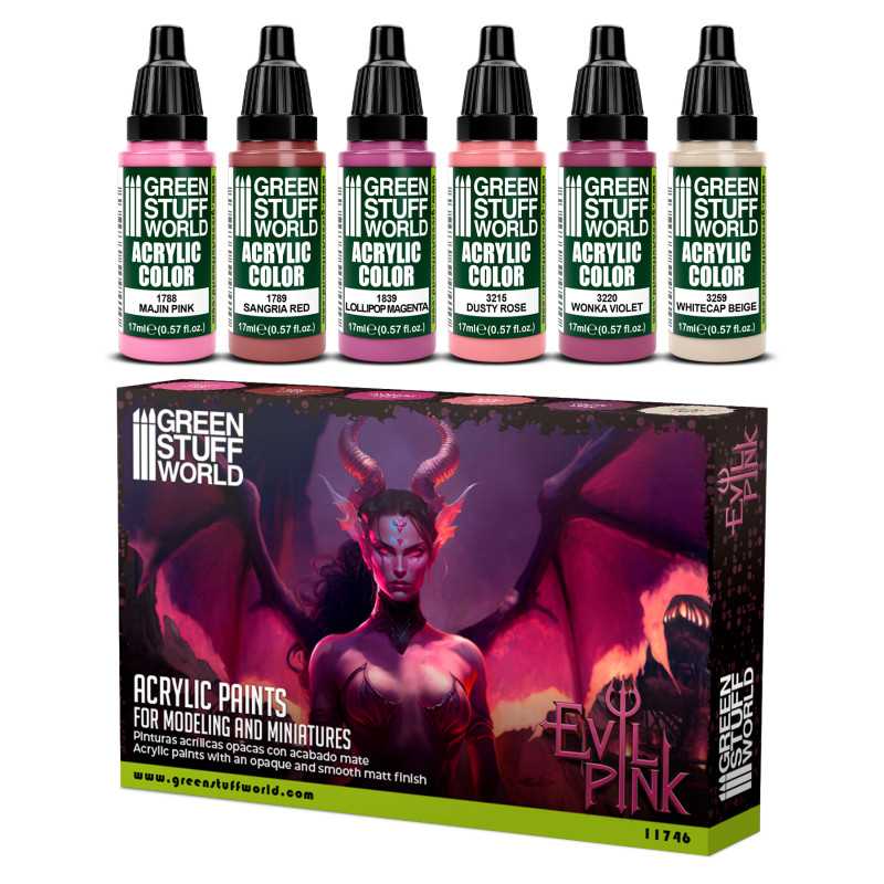 GREEN STUFF WORLD Paint Set - Evil Pink