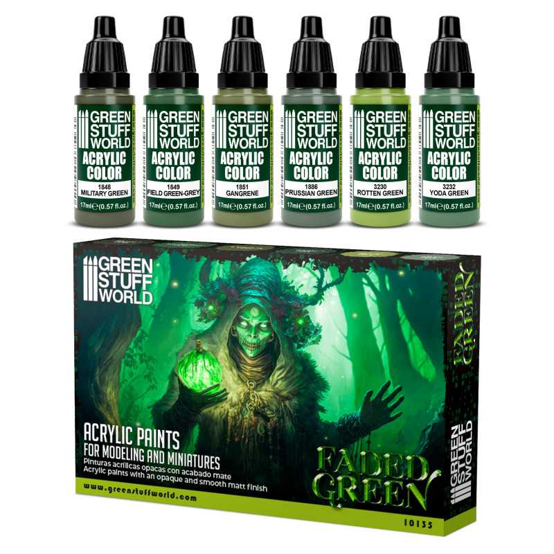 GREEN STUFF WORLD Paint Set - Faded Green