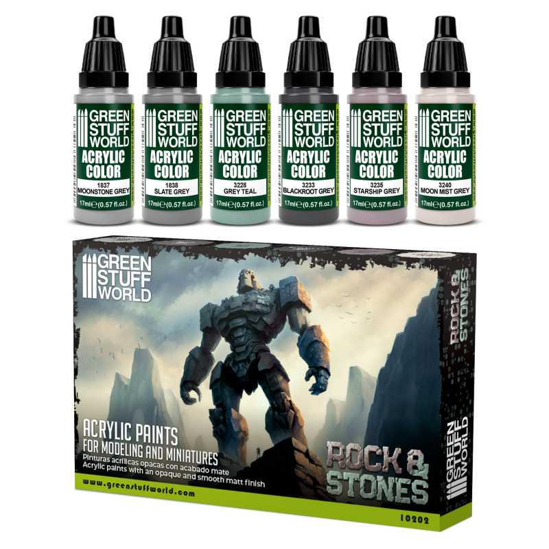 GREEN STUFF WORLD Paint Set - Rock & Stone