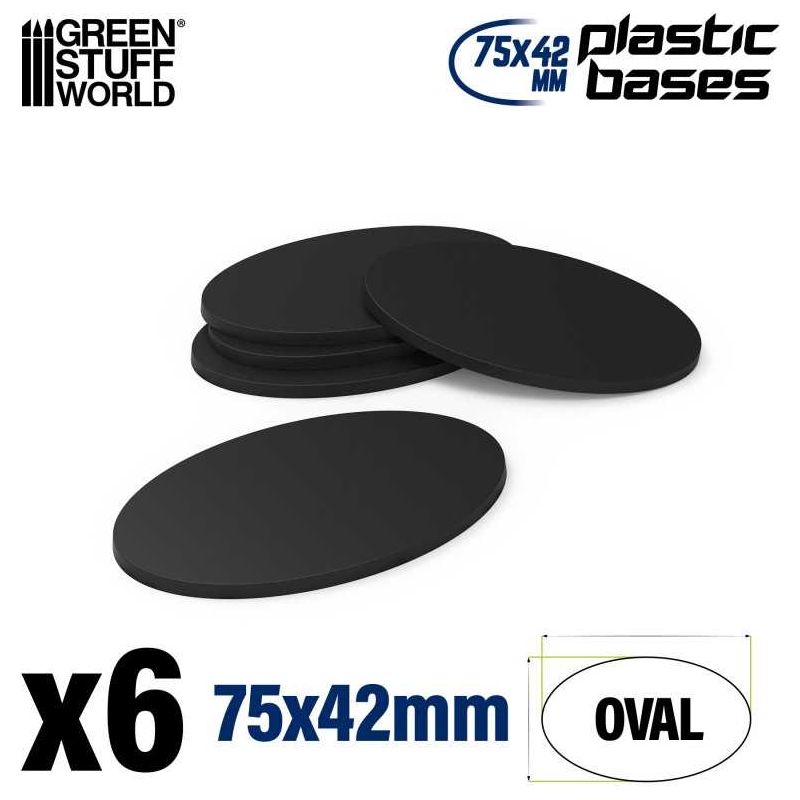 GREEN STUFF WORLD Plastic Bases - Oval Pill 75x42mm AOS