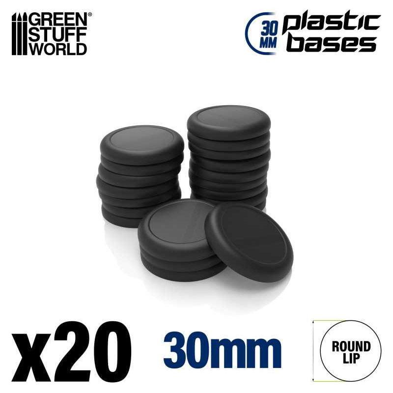 GREEN STUFF WORLD Plastic Bases - Round Lip 30mm