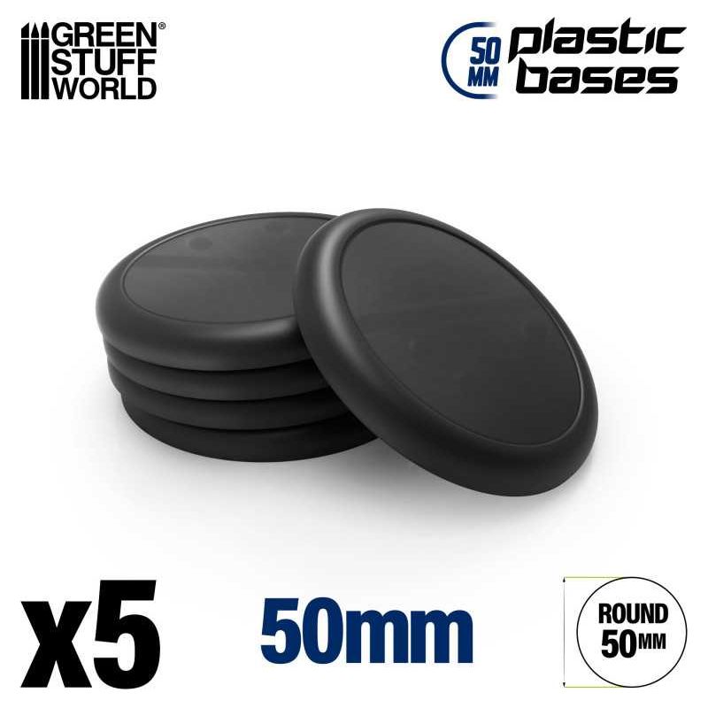 GREEN STUFF WORLD Plastic Bases - Round Lip 50mm