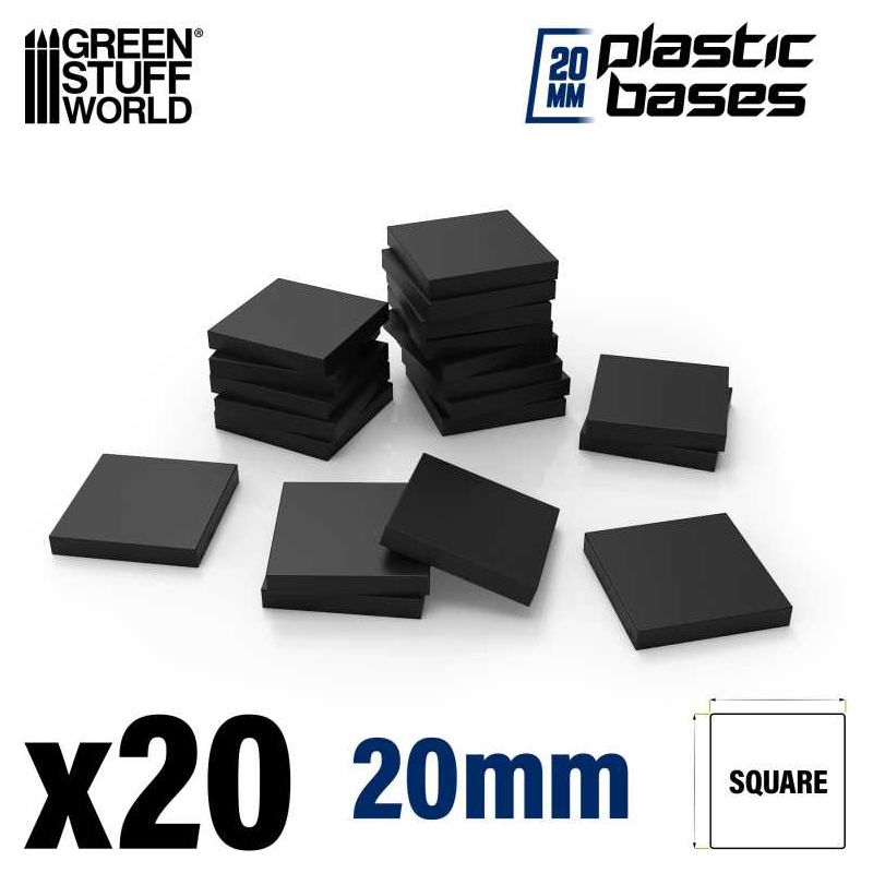 GREEN STUFF WORLD Plastic Square Bases 20mm