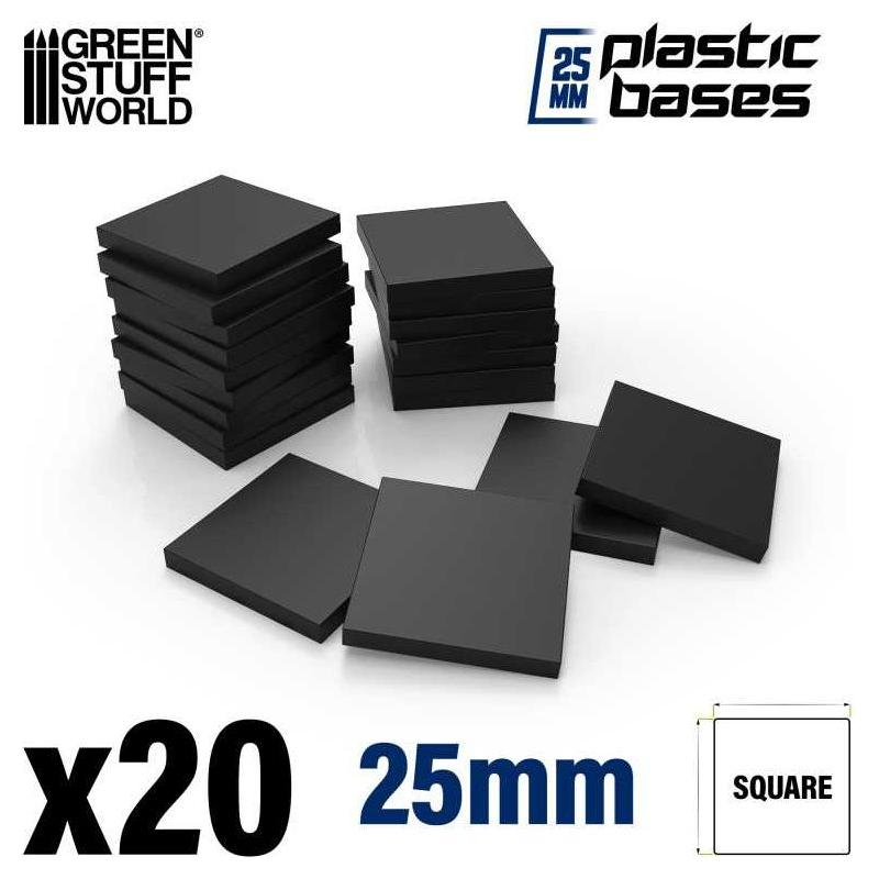 GREEN STUFF WORLD Plastic Square Bases 25mm