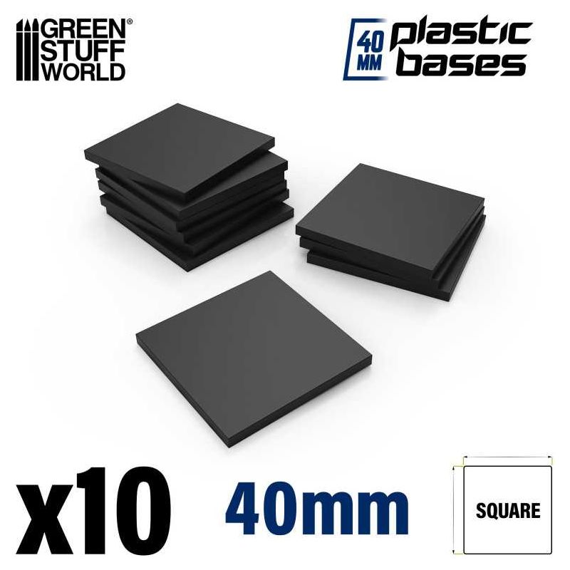 GREEN STUFF WORLD Plastic Square Bases 40mm