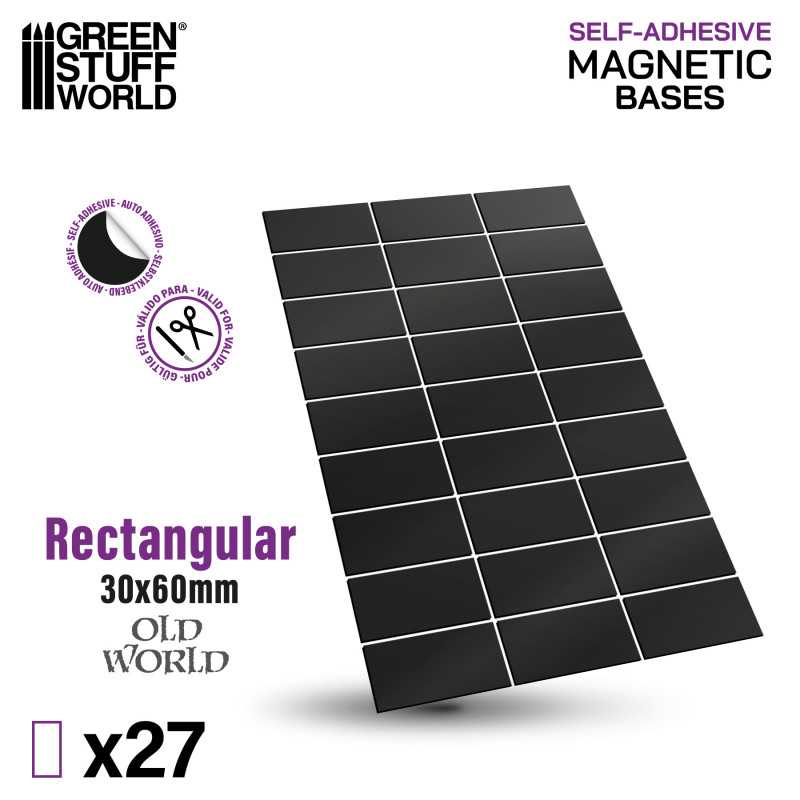 GREEN STUFF WORLD Rectangular Magnetic Sheet SELF-ADHESIVE -  30x60mm