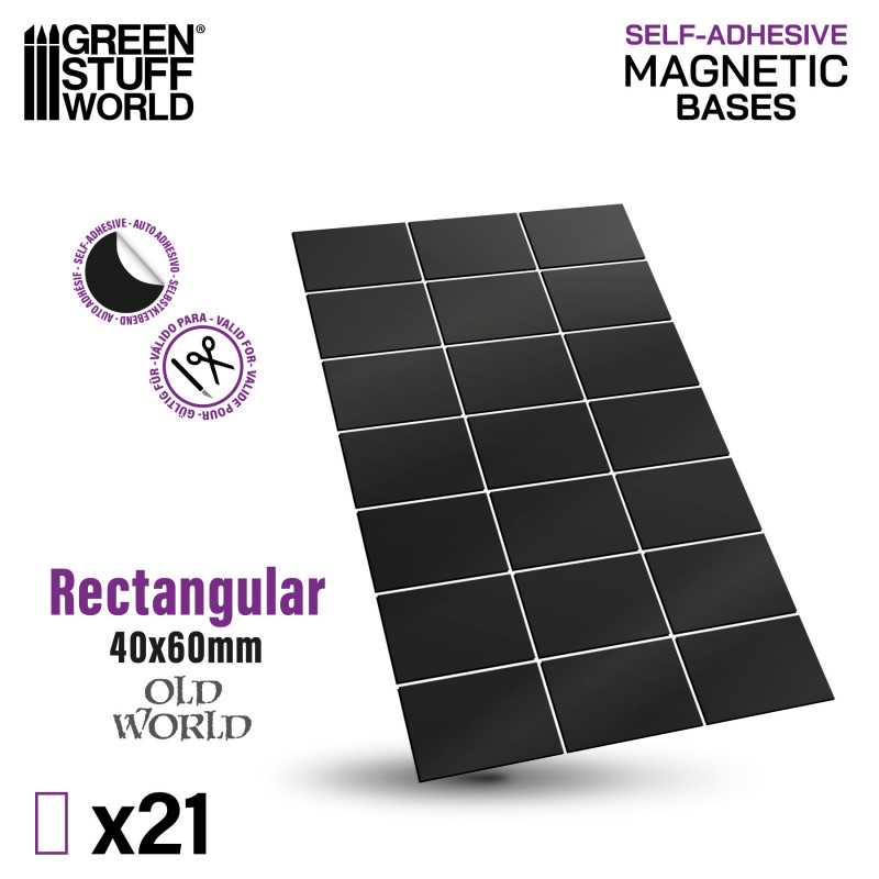 GREEN STUFF WORLD Rectangular Magnetic Sheet SELF-ADHESIVE - 40x60mm