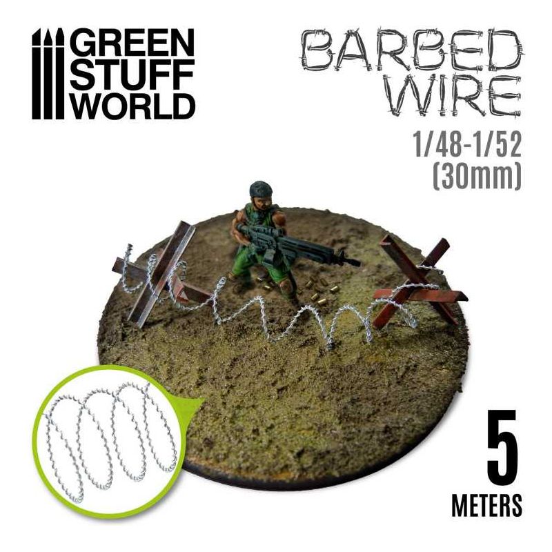 GREEN STUFF WORLD simulated BARBED WIRE - 1/48-1/52 (30mm)