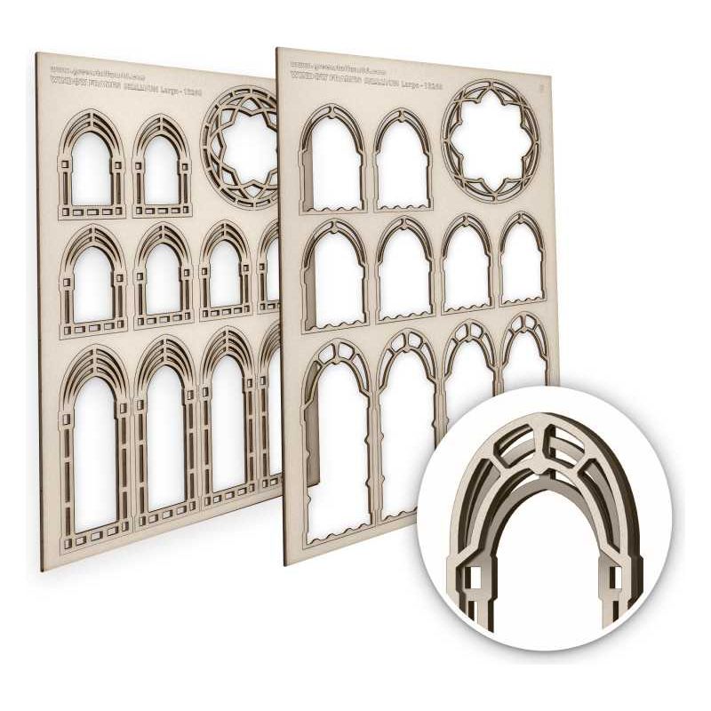 GREEN STUFF WORLD Skeleton Miniature Windows - Large