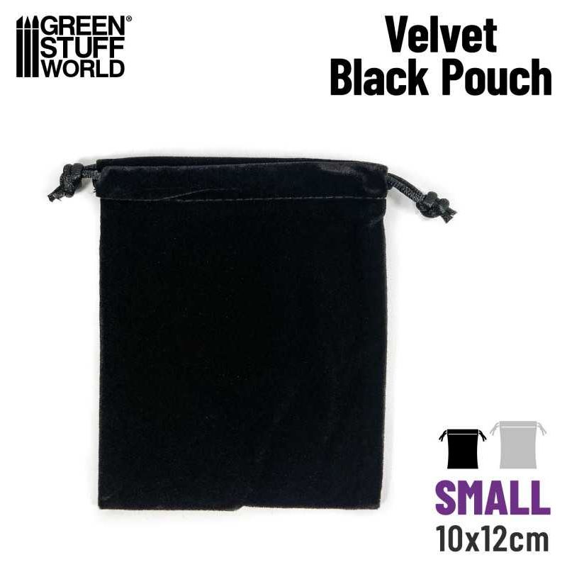 GREEN STUFF WORLD SMALL Velvet Black Pouch with Drawstrings