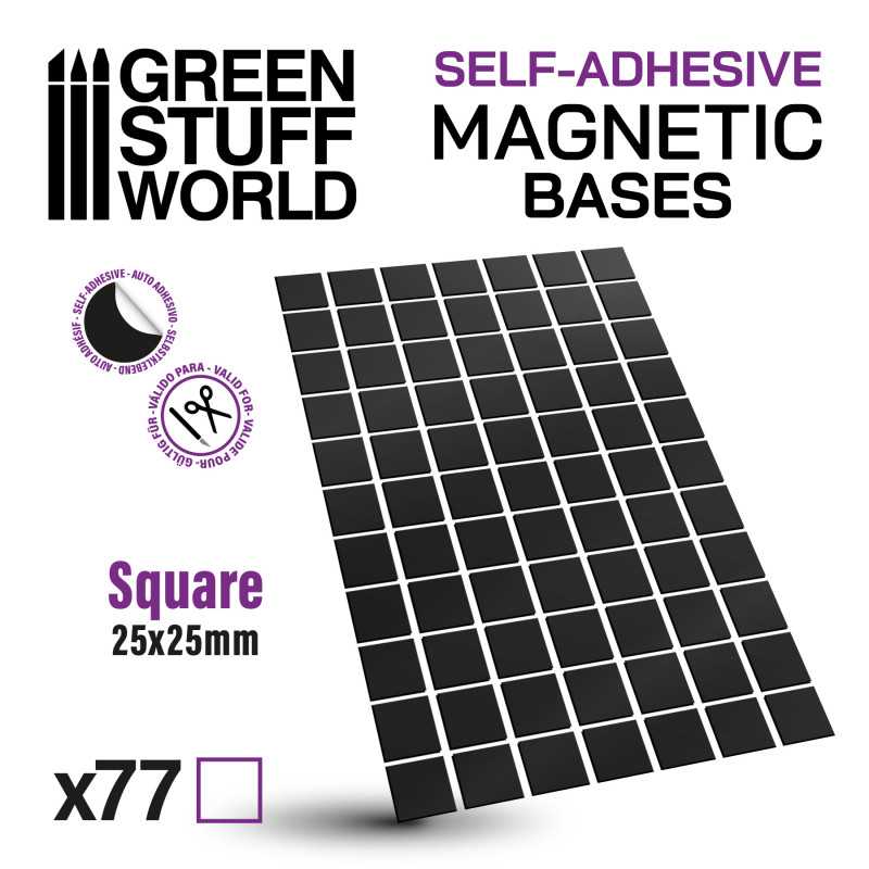 GREEN STUFF WORLD Square Magnetic Sheet Self-Adhesive - 25x