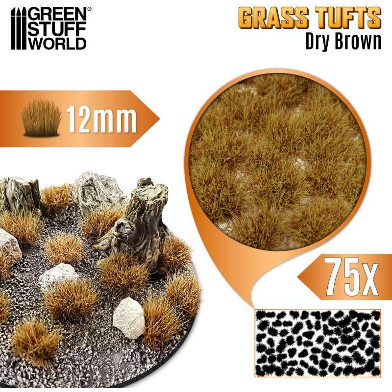 GREEN STUFF WORLD Static Grass Tufts 12 mm - Dry Brown