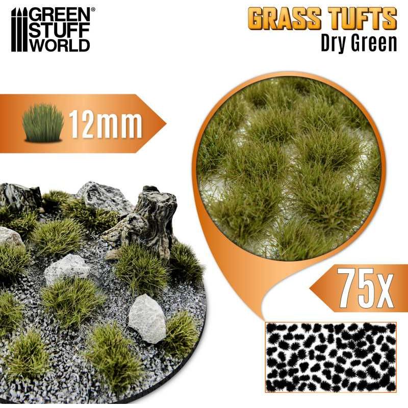 GREEN STUFF WORLD Static Grass Tufts 12 mm - Dry Green