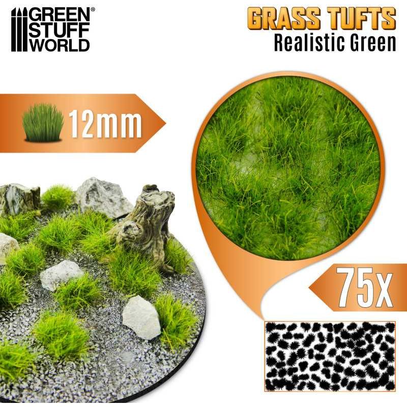 GREEN STUFF WORLD Grass TUFTs XXL 12mm - REALISTIC GREEN