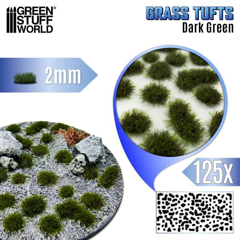 GREEN STUFF WORLD Static Grass Tufts 2 mm - Dark Green