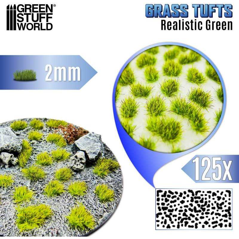 GREEN STUFF WORLD Grass TUFTs XXL 2mm REALISTIC GREEN