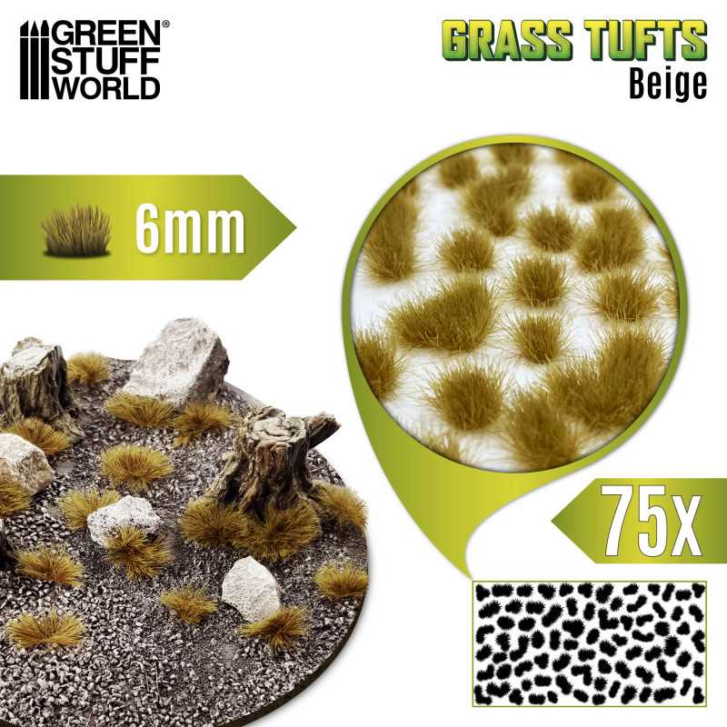 GREEN STUFF WORLD Static Grass Tufts 6 mm - Beige