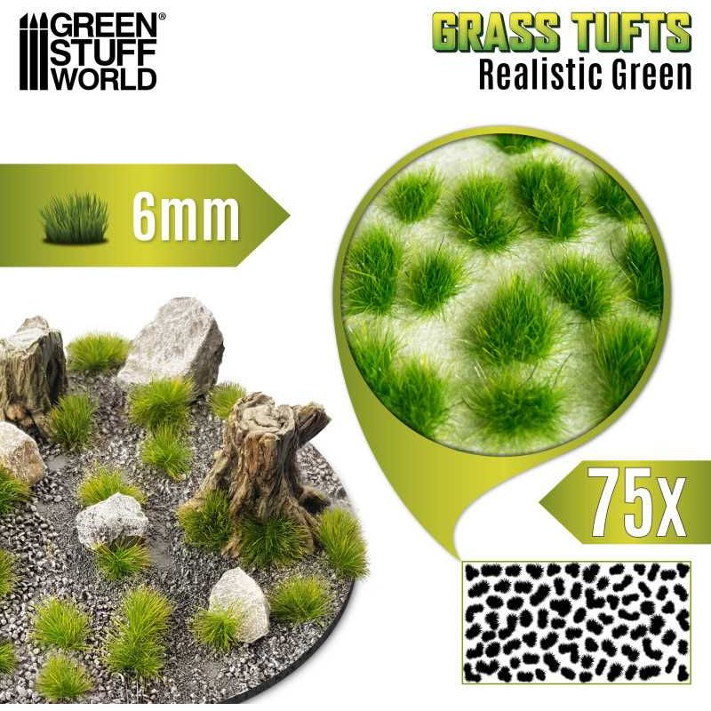 GREEN STUFF WORLD Grass TUFTs XXL 6mm - REALISTIC GREEN