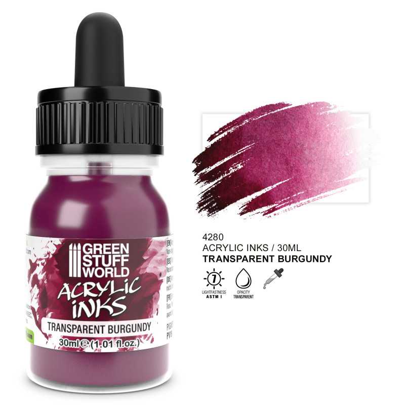 GREEN STUFF WORLD Transparent Acrylic Ink - Burgundy