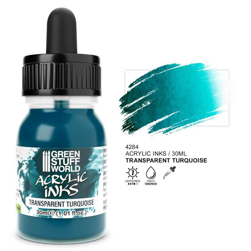 GREEN STUFF WORLD Transparent Acrylic Ink - Turquoise