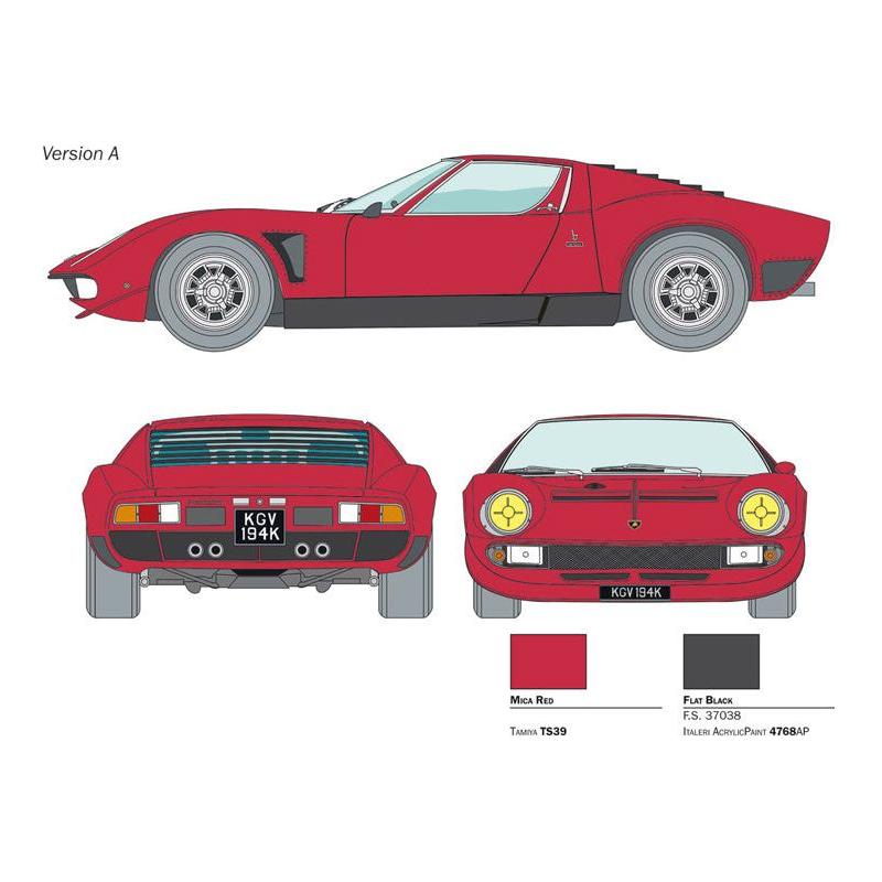 ITALERI 1/24 Lamborghini Miura Jota SVJ