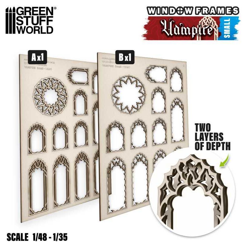 GREEN STUFF WORLD Vampire Miniature Windows - Small