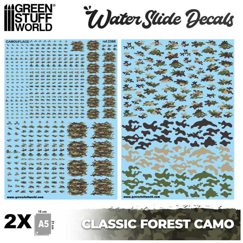 GREEN STUFF WORLD Waterslide Decals - Classic Forest Camo