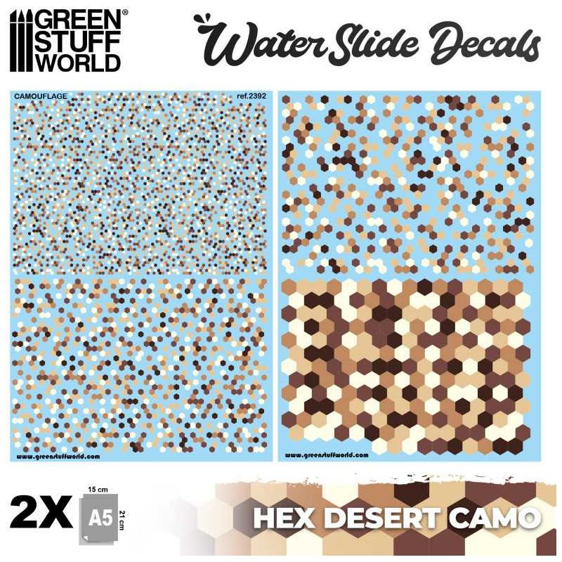 GREEN STUFF WORLD Waterslide Decals - Hex Desert Camo