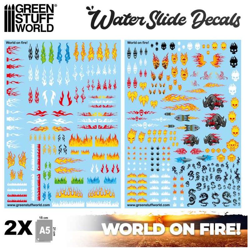 GREEN STUFF WORLD Waterslide Decals - World on Fire