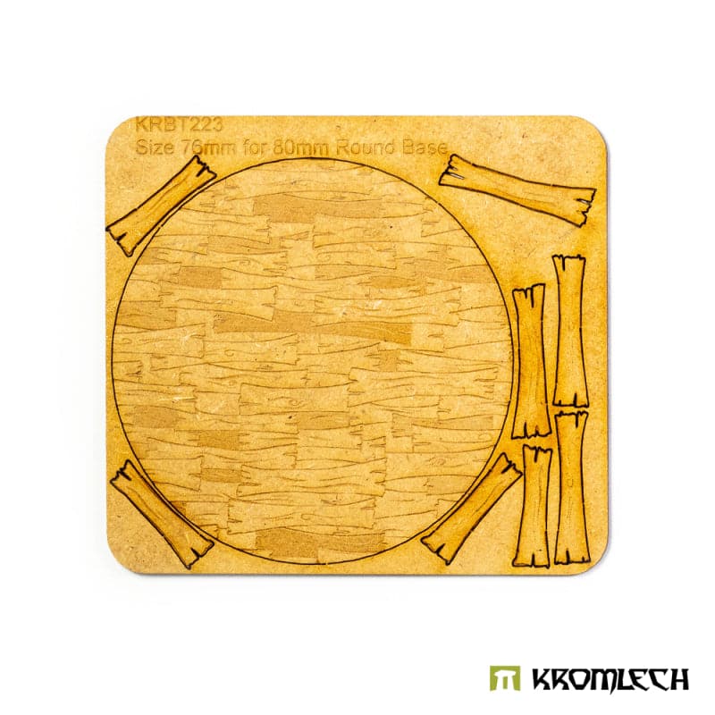 KROMLECH Wooden Planks 80mm Round Base Topper