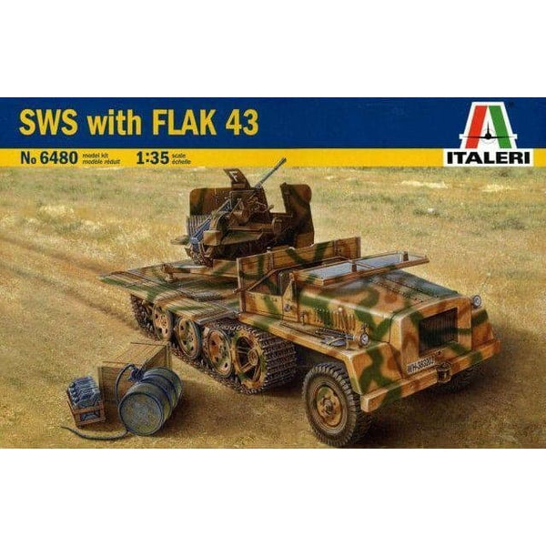 SWS Flak43 German Half-Track Heavy Military Tractor Italeri 1/35 Building,  Painting, Plastic Model